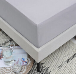 The Lyndon Company 200 Thread Count Cotton Fitted Sheet Silver - thumbnail 2
