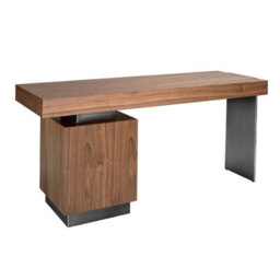 Angel Cerda Elegant Walnut Desk With Dark Steel Legs For Modern Offices - thumbnail 5