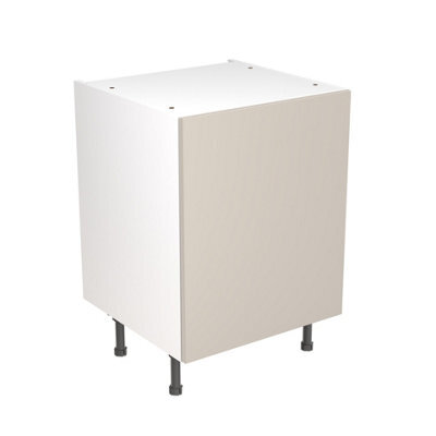 Kitchen Kit Base Unit 600mm W/ Value Slab Cabinet Door - Matt Light Grey - image 1