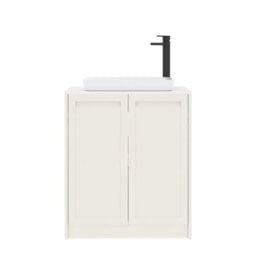 Royal Bathrooms Royal Bathroom Elmore 700mm Classic White Freestanding Bathroom Vanity Unit 2 Door Plain White Worktop With Qubix Basin - thumbnail 7