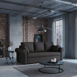 Olimpia Living Room Sofa Bed With Sleeping Function Bonell Springs Foam Hydrophobic Fabric 234X92X90 Cm Brown - thumbnail 2