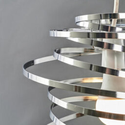 Valuelights Bensson Pair Of Bensson Silver Chrome Metal Double Ribbon Spiral Swirl Ceiling Light Shades (D)30Cm - thumbnail 3