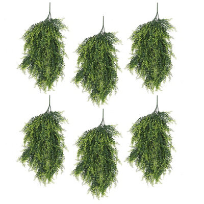 Leaf Pack Of 6 X Hanging Uv And Fire Resistant Artificial Foliage Plant 85Cm - image 1