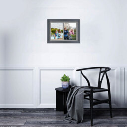AK Frames 20X14 Dark Grey Classic Multi Photo Frame With Mid Grey Mount - Holds 2 Apertures (2X) A4 Photos - thumbnail 3