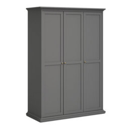 Furniture To Go Paris Wardrobe With 3 Doors In Matt Grey - thumbnail 1