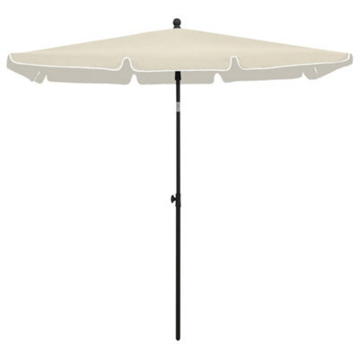 Berkfield Durable Garden Parasol With Pole 210X140 Cm Sand - image 1