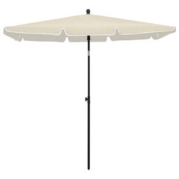 Berkfield Durable Garden Parasol With Pole 210X140 Cm Sand - thumbnail 1