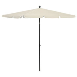 Berkfield Durable Garden Parasol With Pole 210X140 Cm Sand - thumbnail 2