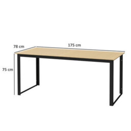 Wyld Haus Noke Teak 175Cm Rectangular Outdoor Dining Table - 6 Seater, Teak-Effect Slatted Top, Black Frame - thumbnail 4