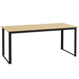 Wyld Haus Noke Teak 175Cm Rectangular Outdoor Dining Table - 6 Seater, Teak-Effect Slatted Top, Black Frame - thumbnail 2