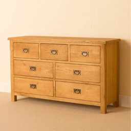 Lanner Oak 3 Over 4 Chest Of Drawers - Fully Assembled By Roseland Furniture - thumbnail 3