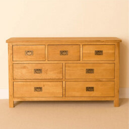 Lanner Oak 3 Over 4 Chest Of Drawers - Fully Assembled By Roseland Furniture - thumbnail 2