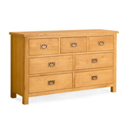 Lanner Oak 3 Over 4 Chest Of Drawers - Fully Assembled By Roseland Furniture