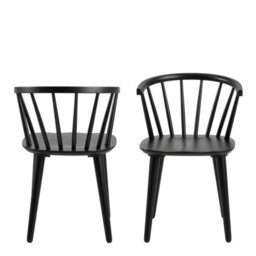 Wyld Haus Swansea Oak Veneer 220Cm Dining Set With 6 Black Rubberwood Chairs - thumbnail 9