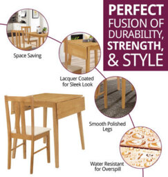 Hallowood Furniture Ledbury Light Oak Drop Leaf Dining Table With 4 Aston Chairs - thumbnail 2
