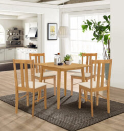 Hallowood Furniture Ledbury Light Oak Drop Leaf Dining Table With 4 Aston Chairs - thumbnail 1