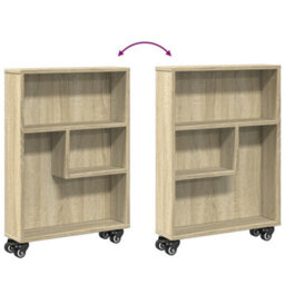 Vidaxl Narrow Storage Trolley Sonoma Oak 48X13X68 Cm Engineered Wood - thumbnail 7