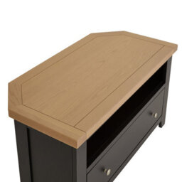 The Furniture Market Cheshire Black Painted Oak Corner Tv Unit Up To 46 Widescreen Size - thumbnail 6