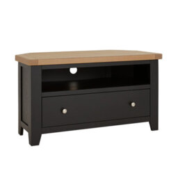 The Furniture Market Cheshire Black Painted Oak Corner Tv Unit Up To 46 Widescreen Size - thumbnail 5