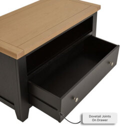 The Furniture Market Cheshire Black Painted Oak Corner Tv Unit Up To 46 Widescreen Size - thumbnail 7
