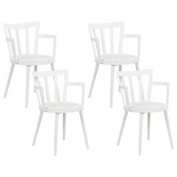 Beliani Set Of 4 Dining Chairs Morill White - thumbnail 1