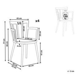 Beliani Set Of 4 Dining Chairs Morill White - thumbnail 3