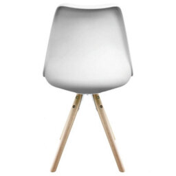 Fusion Living Soho White & Aqua Plastic Dining Chair With Pyramid Light Wood Legs - thumbnail 4
