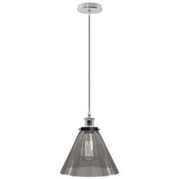 Long Life Lamps Company Modern Vintage Glass Scone Smoked Grey Ceiling Pendant Lamp M0226 - thumbnail 3