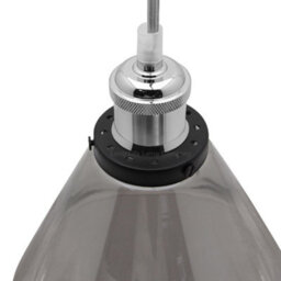 Long Life Lamps Company Modern Vintage Glass Scone Smoked Grey Ceiling Pendant Lamp M0226 - thumbnail 4