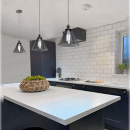 Long Life Lamps Company Modern Vintage Glass Scone Smoked Grey Ceiling Pendant Lamp M0226 - thumbnail 7