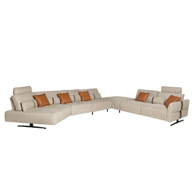 Angel Cerda Right-Hand Modular Chaise Longue Sofa In Sand Fabric - image 1