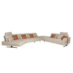 Angel Cerda Right-Hand Modular Chaise Longue Sofa In Sand Fabric - thumbnail 1
