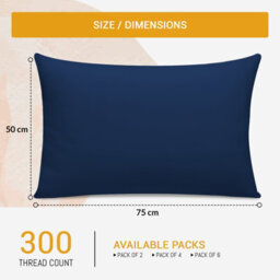 Lazzaro Luxury 300 Thread Count Egyptian Cotton Pillow Cases 2 Pack Breathable Ultrasoft Pillow Covers - thumbnail 4