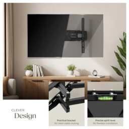 Tectake Television Bracket - Tv Wall Mount For 26-75 Inch Screens, Extendable And Tiltable 60 Kg - Black - thumbnail 3