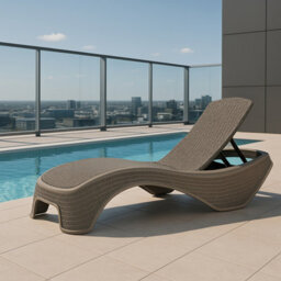 Centurion Supports Maldives Greige Outdoor High-End Pu Rattan Adjustable Sun Lounger Fully Assembled - thumbnail 3