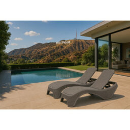 Centurion Supports Maldives Greige Outdoor High-End Pu Rattan Adjustable Sun Lounger Fully Assembled - thumbnail 7