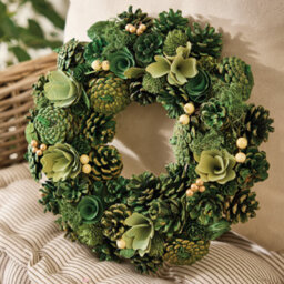 Dibor Traditional Hemlock Grove Front Door Autumn Wreath Winter Spring Wreath 35Cm - thumbnail 3