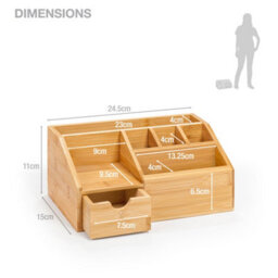 EHC Desk Organiser, Desk Tidy Pen Holder Organiser, Make Up Organiser/office Multifunctional Organizer, 24.5 X 15 X  11Cm - thumbnail 9