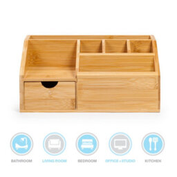 EHC Desk Organiser, Desk Tidy Pen Holder Organiser, Make Up Organiser/office Multifunctional Organizer, 24.5 X 15 X  11Cm - thumbnail 2