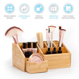 EHC Desk Organiser, Desk Tidy Pen Holder Organiser, Make Up Organiser/office Multifunctional Organizer, 24.5 X 15 X  11Cm - thumbnail 3