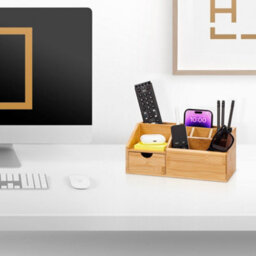 EHC Desk Organiser, Desk Tidy Pen Holder Organiser, Make Up Organiser/office Multifunctional Organizer, 24.5 X 15 X  11Cm - thumbnail 5