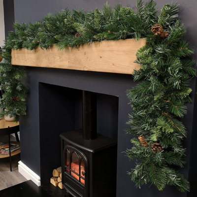 Samuel Alexander 2.7M Green Christmas Garland With Pine Cones And Mixed Needles - image 1