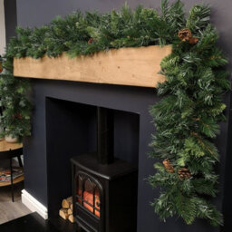Samuel Alexander 2.7M Green Christmas Garland With Pine Cones And Mixed Needles - thumbnail 1