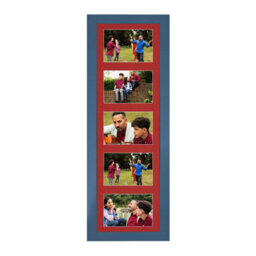 AK Frames 26X8 Navy Blue Sleek Multi Photo Frame With Crimson Mount - Holds 5 Apertures (5X) 6X4 Photos - thumbnail 1
