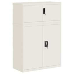Berkfield File Cabinet White 90X40X130 Cm Steel - thumbnail 2
