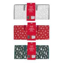 Yes-Online Pack Of 3 Christmas Decoration Storage Bags Red Silver Green Jumbo Reusable Shopping Bags