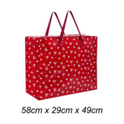Yes-Online Pack Of 3 Christmas Decoration Storage Bags Red Silver Green Jumbo Reusable Shopping Bags - thumbnail 4