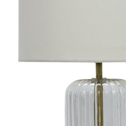 First Choice Lighting Walpole - Fluted Glass Antique Brass 49Cm Table Lamp With Ivory Shade - thumbnail 2