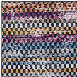 The Rug Edit Blue Multi Modern Muse Gingham Check Distressed Rug - thumbnail 5