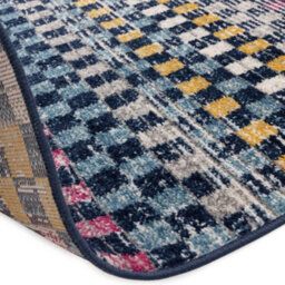 The Rug Edit Blue Multi Modern Muse Gingham Check Distressed Rug - thumbnail 6